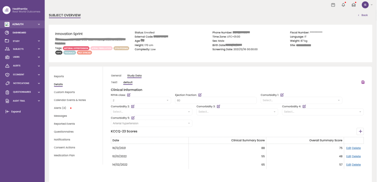 Subject Details refactoring - Healthentia