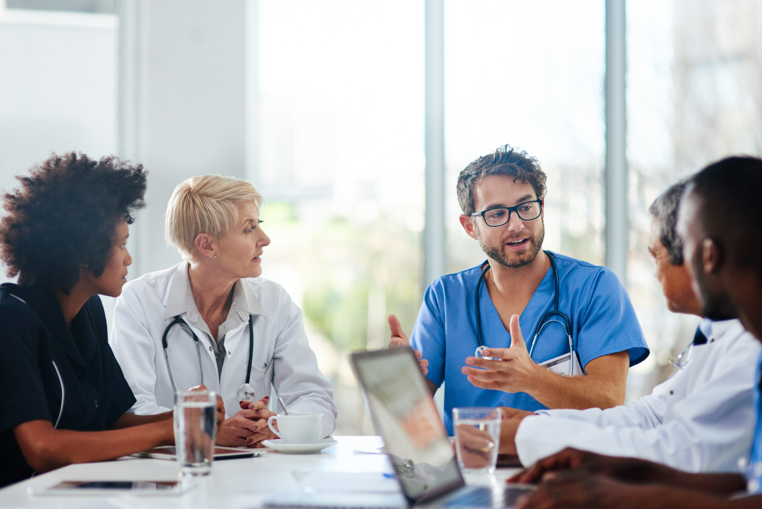Shot of a team of doctors having a meeting in a hospital.